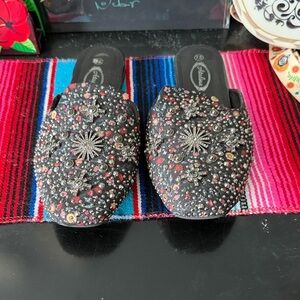Catalina Black Embellished Mules
